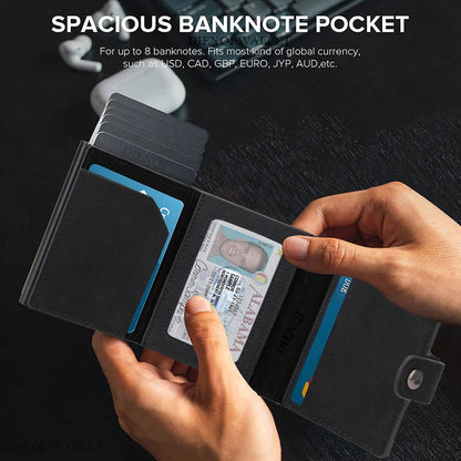 Rfid Carbon Fiber Men Wallets for Airtag Luxury Slim Mini Credit Card Holder Wallets for Men Air Tag Tracker Minimalist Purse PureGliss