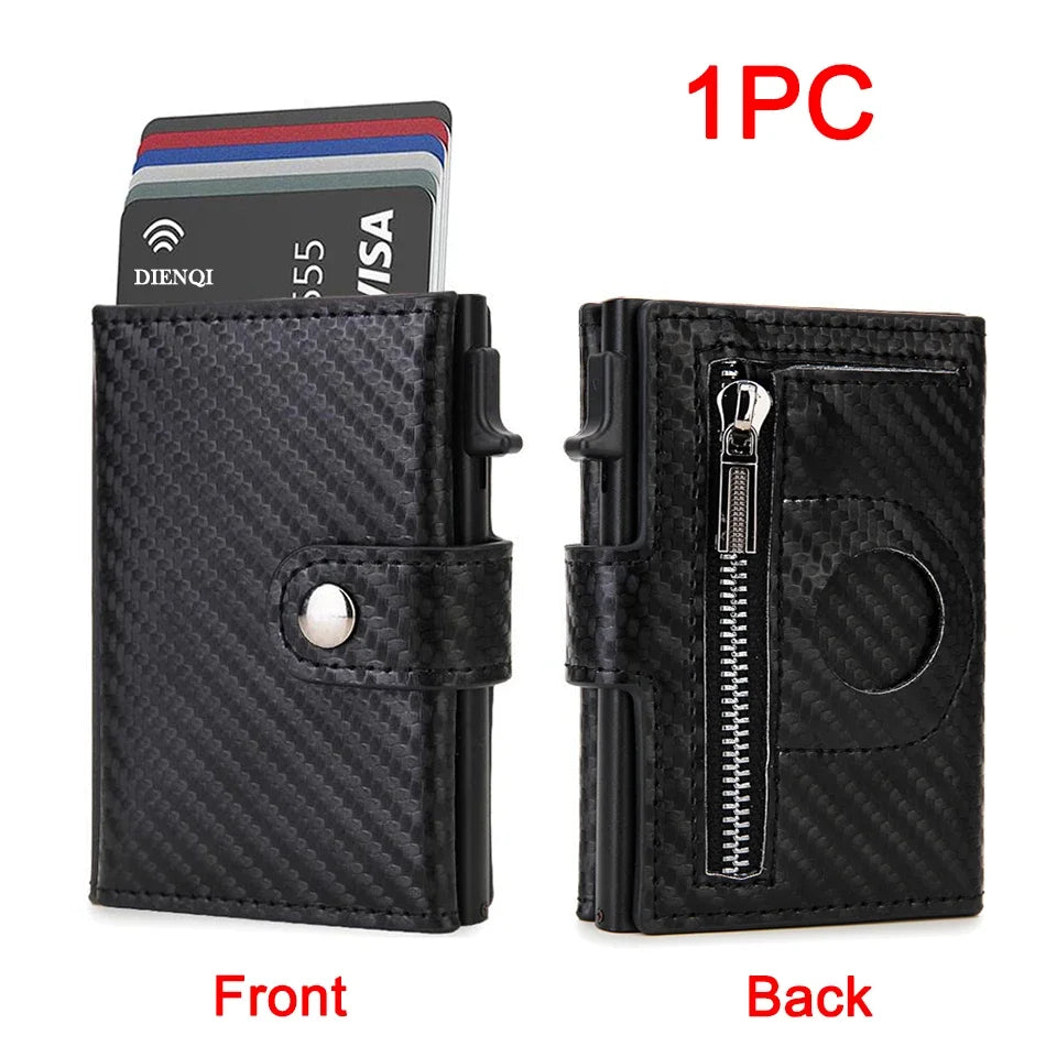 Rfid Carbon Fiber Men Wallets for Airtag Luxury Slim Mini Credit Card Holder Wallets for Men Air Tag Tracker Minimalist Purse PureGliss