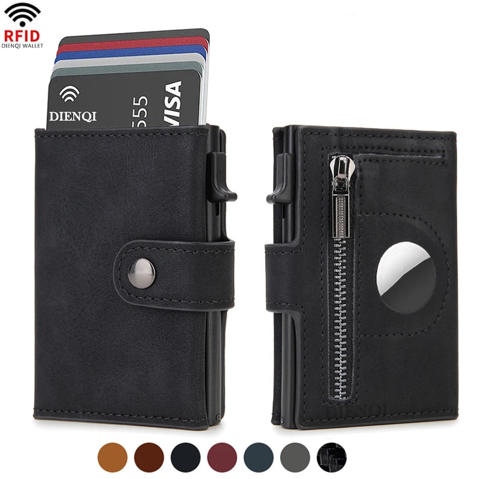 Rfid Carbon Fiber Men Wallets for Airtag Luxury Slim Mini Credit Card Holder Wallets for Men Air Tag Tracker Minimalist Purse PureGliss