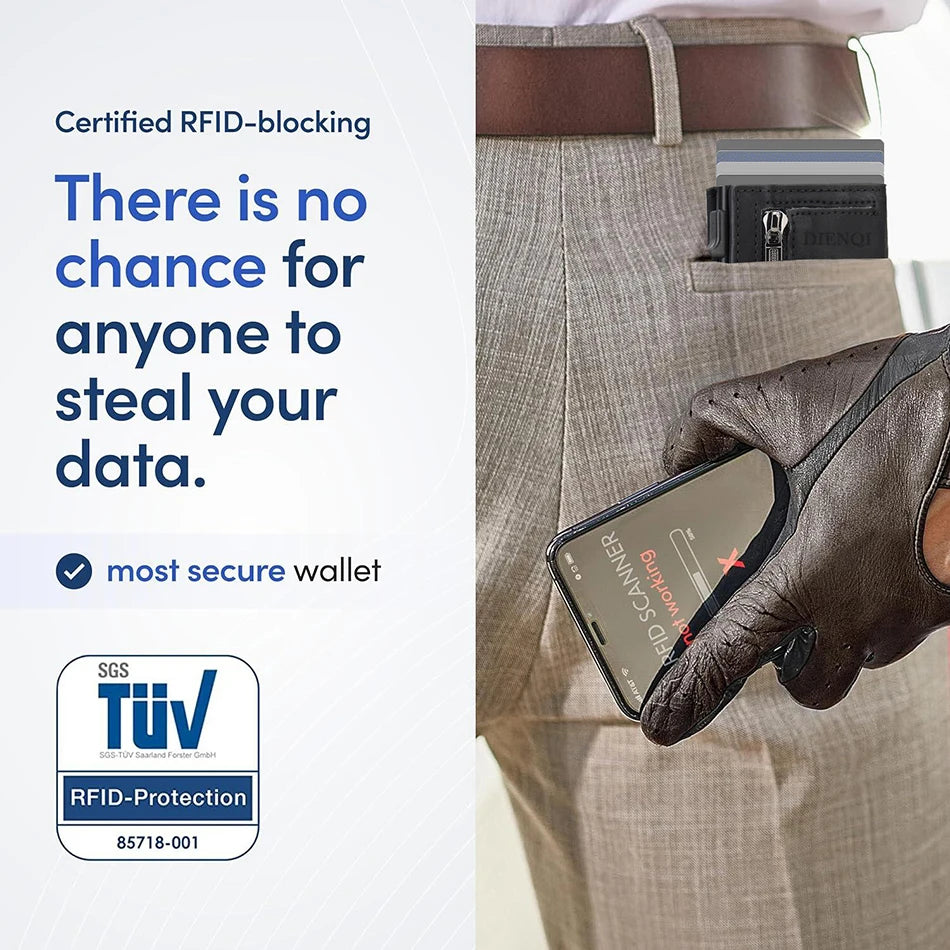 Portefeuille slim RFID carbone – Compatible AirTag, mixte (homme & femme) PureGliss