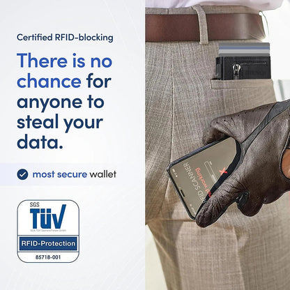Portefeuille slim RFID carbone – Compatible AirTag, mixte (homme & femme) PureGliss