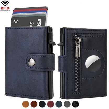 Rfid Carbon Fiber Men Wallets for Airtag Luxury Slim Mini Credit Card Holder Wallets for Men Air Tag Tracker Minimalist Purse PureGliss