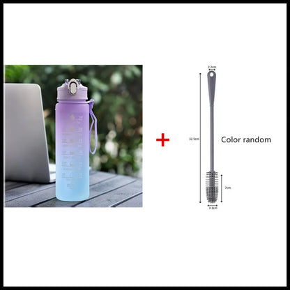 900ML Sports Water Bottle with Time Marker Leak-proof Cup Motivational Portable Water bottle for Outdoor Sport Fitness BPA Free PureGliss