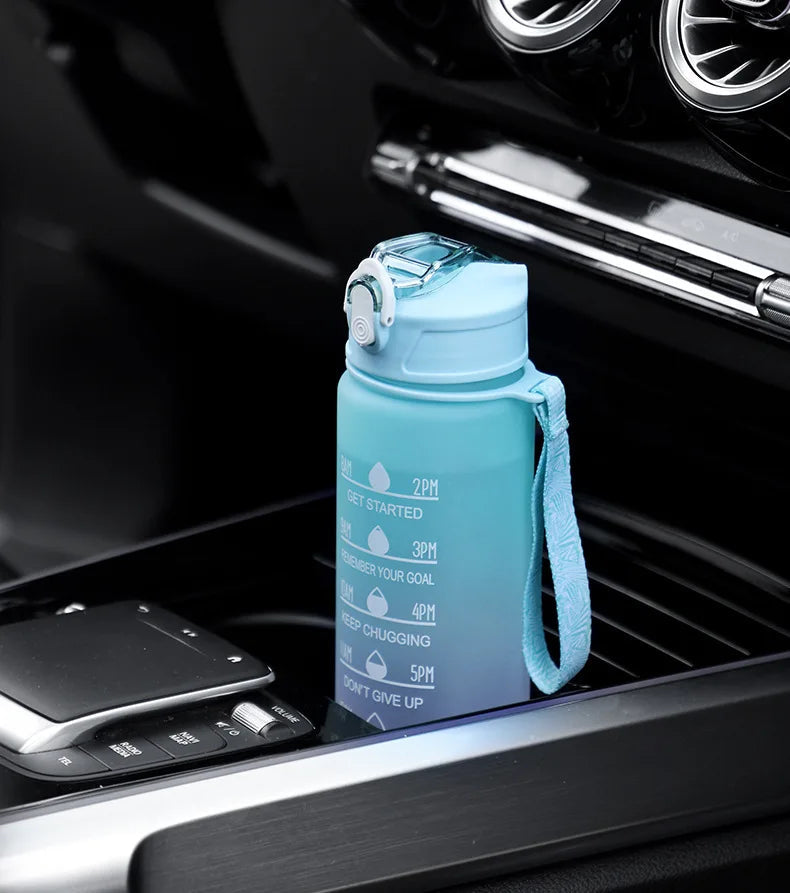 900ML Sports Water Bottle with Time Marker Leak-proof Cup Motivational Portable Water bottle for Outdoor Sport Fitness BPA Free PureGliss