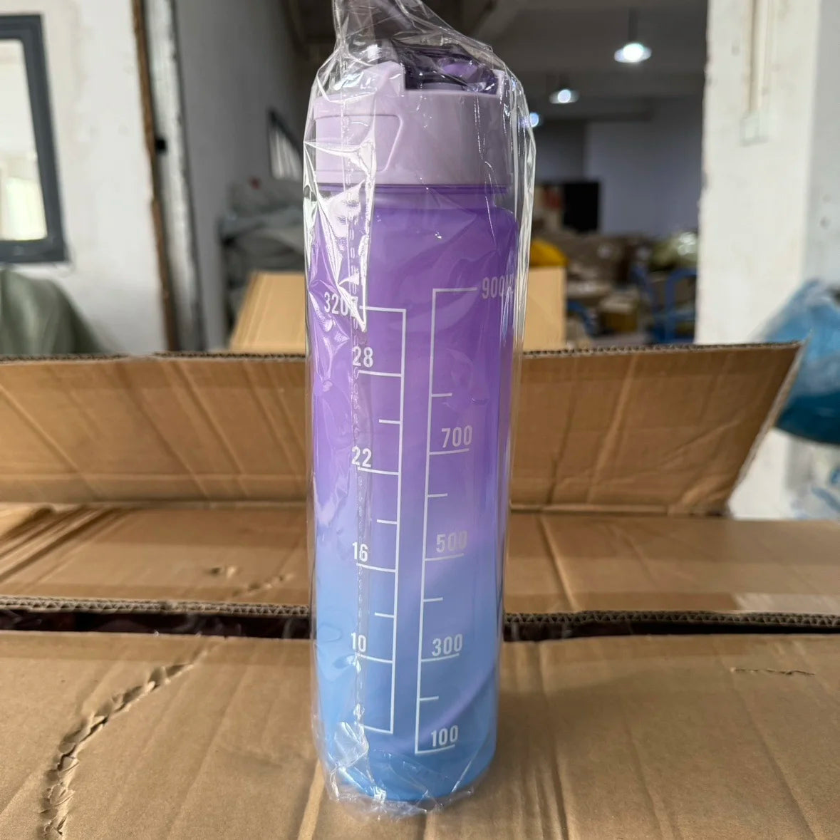 900ML Sports Water Bottle with Time Marker Leak-proof Cup Motivational Portable Water bottle for Outdoor Sport Fitness BPA Free PureGliss