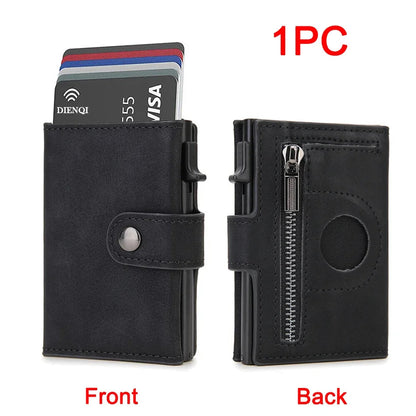 Rfid Carbon Fiber Men Wallets for Airtag Luxury Slim Mini Credit Card Holder Wallets for Men Air Tag Tracker Minimalist Purse PureGliss