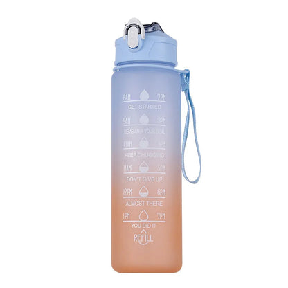 900ML Sports Water Bottle with Time Marker Leak-proof Cup Motivational Portable Water bottle for Outdoor Sport Fitness BPA Free PureGliss