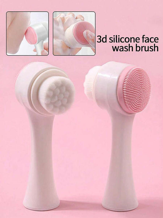 Brosse visage silicone 2-en-1 – double face pour nettoyage et massage