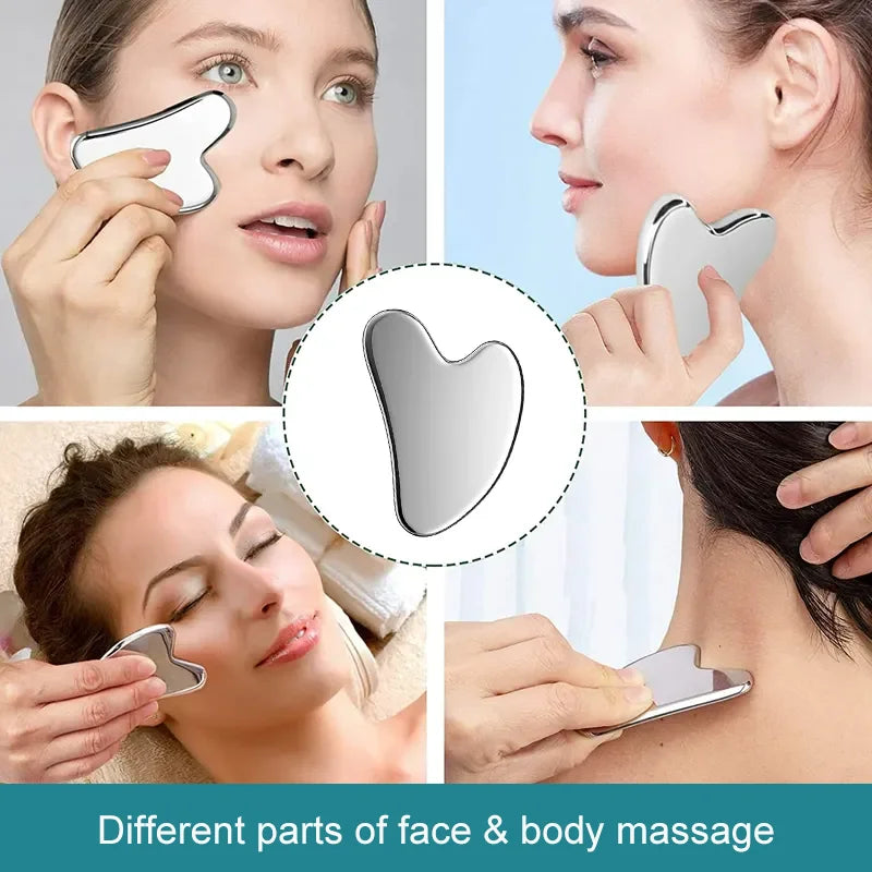 Gua Sha visage en acier inoxydable – utilisation et massage facial