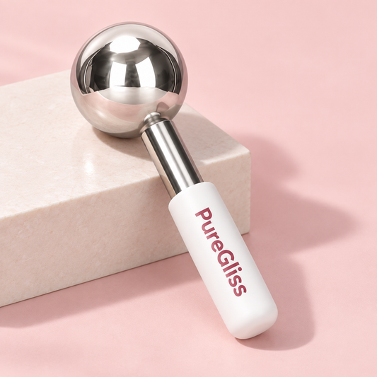Roller Froid Visage Métal PureGliss — présentation personnalisée PureGliss